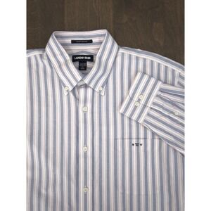 Lands' End Hyde Park Button Down Dress Shirt Mens Size 16.5-33 Multicolor Stripe